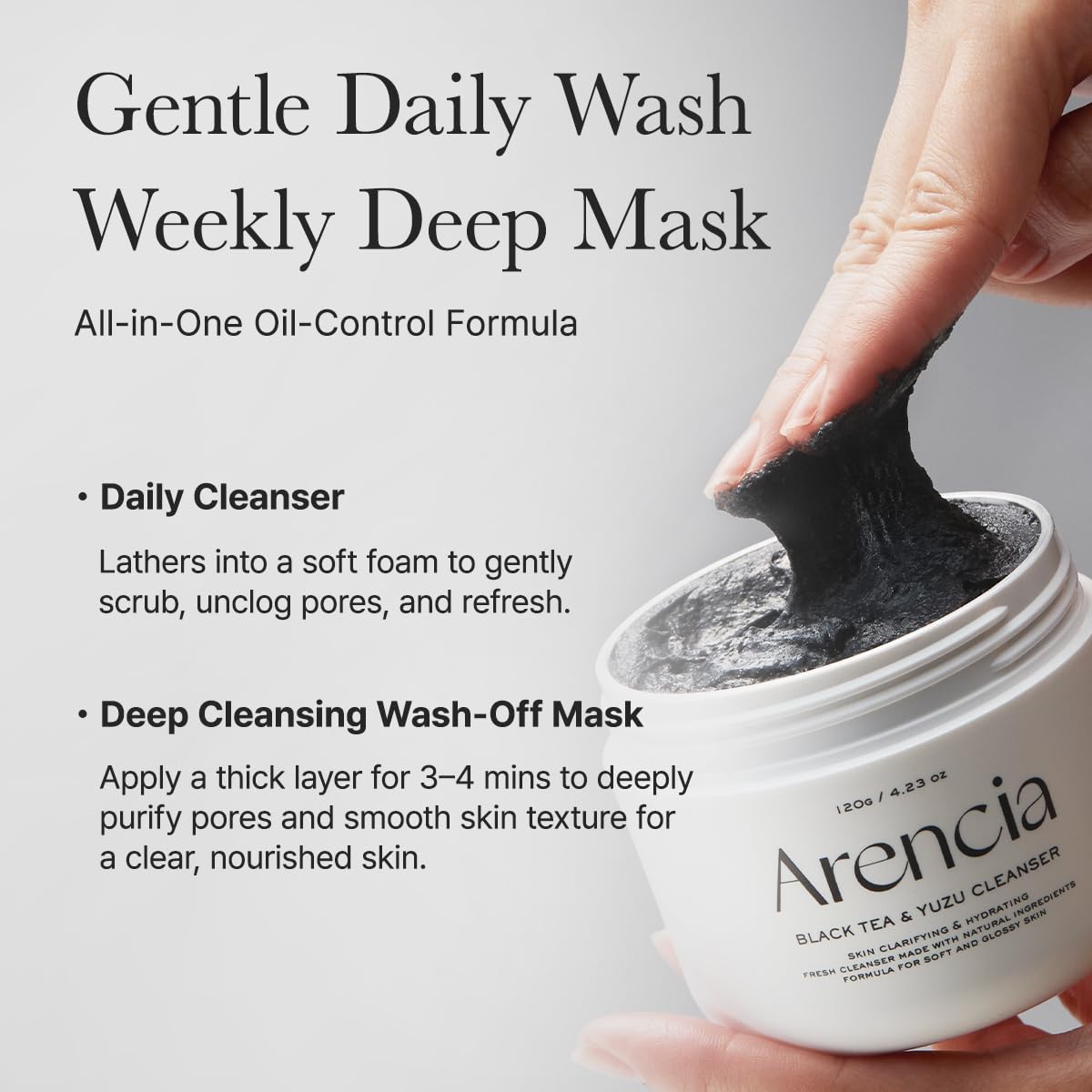 Arencia Black Tea &amp; Yuzu Rice Mochi Cleanser