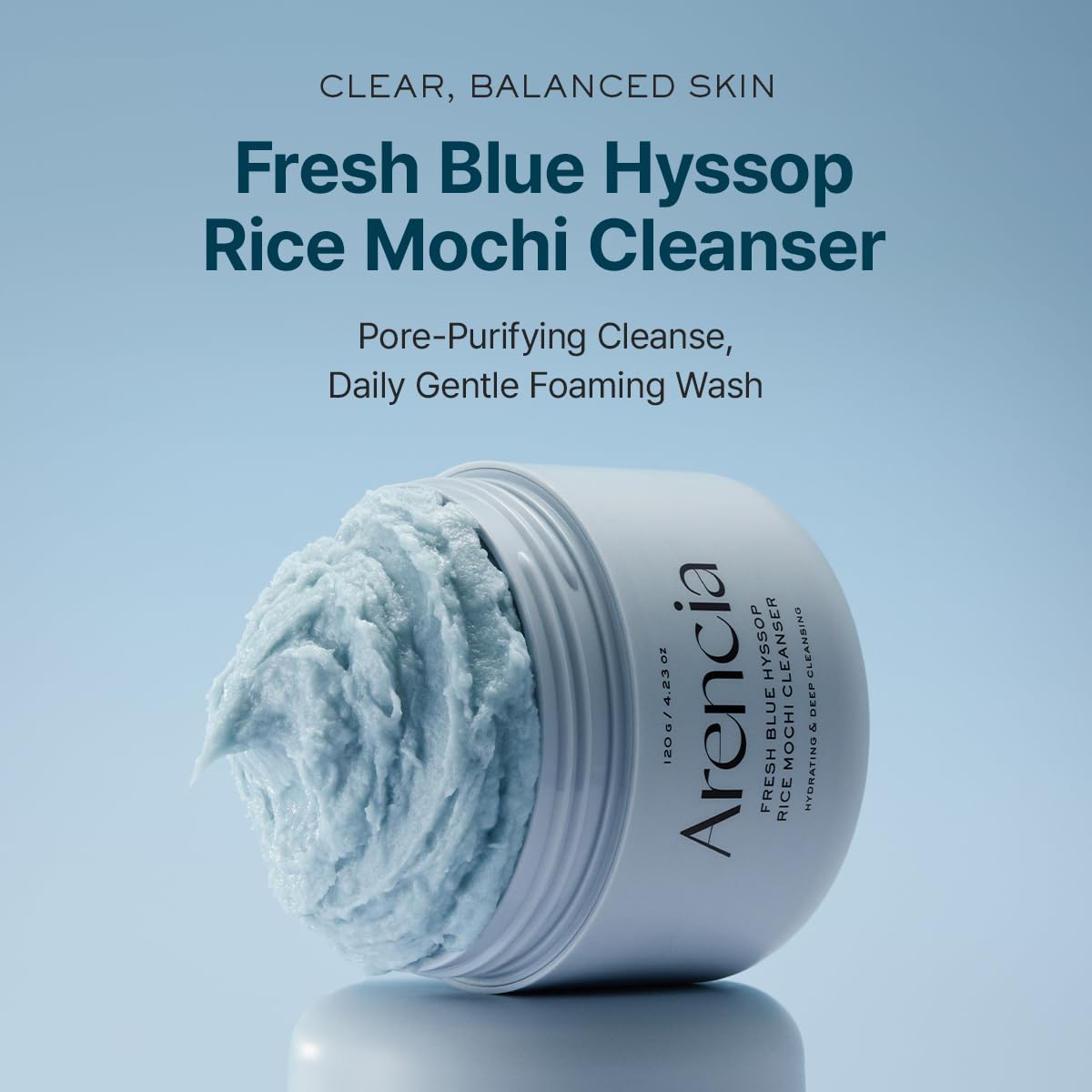Arencia Fresh Blue Hyssop Rice Mochi Cleanser