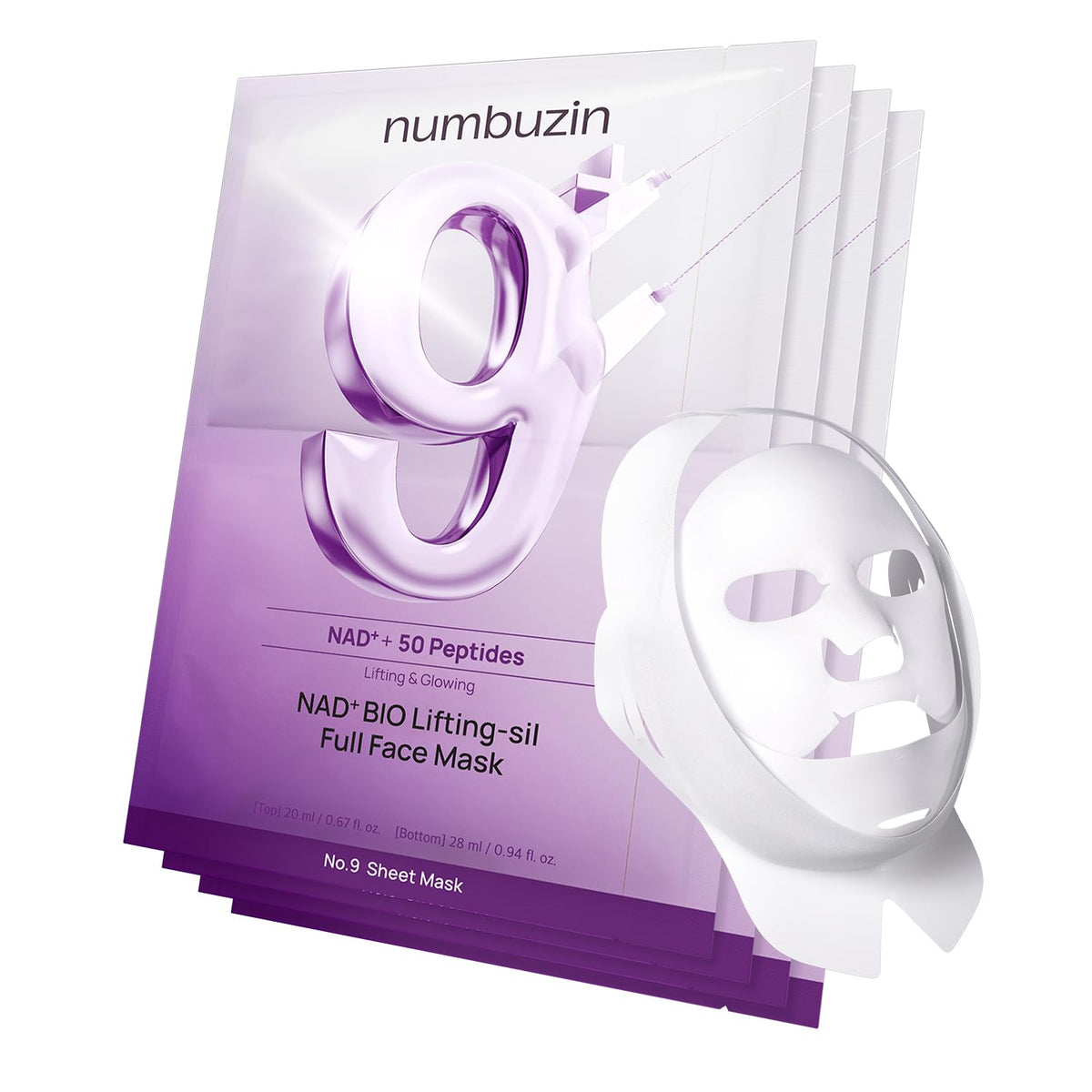 Numbuzin NAD+ BIO Lifting-sil Full Face Mask Set