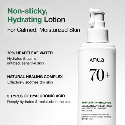 ANUA Heartleaf 70+ Hyaluron Daily Lotion