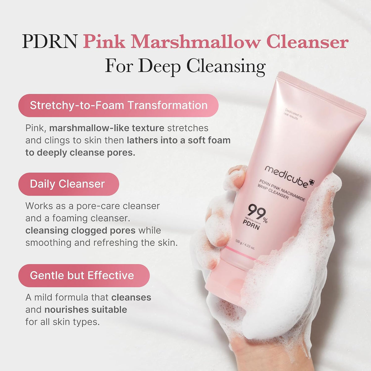 Medicube PDRN Pink Niacinamide Whip Cleanser