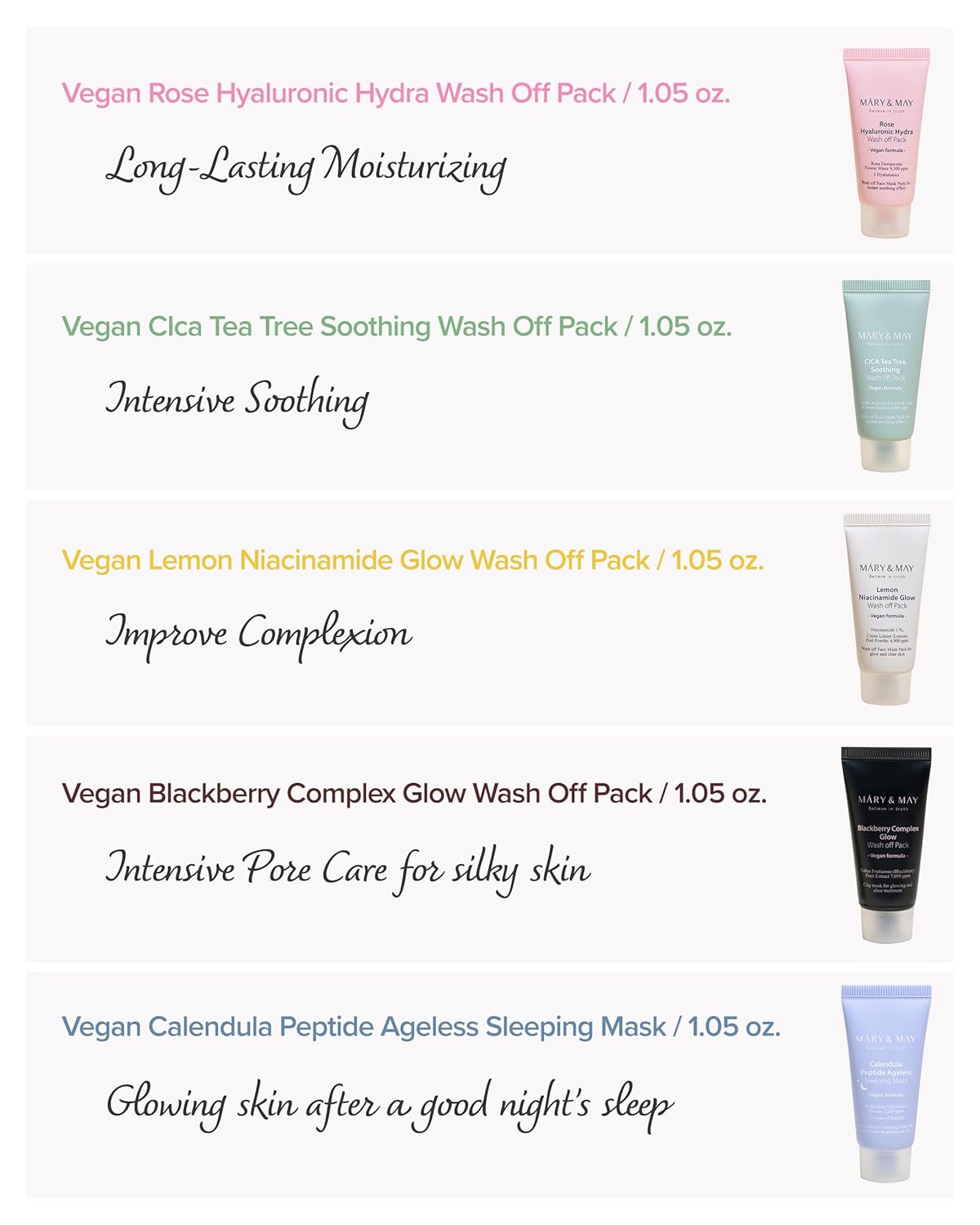 Mary &amp; May Vegan Wash Off Mask Mini Gift Set