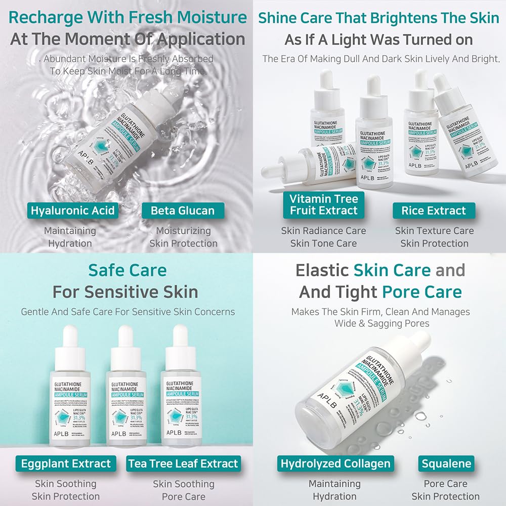 APLB Glutathione Niacinamide Ampoule Serum (40ml) APLB Glutathione Niacinamide Ampoule Serum (40ml)