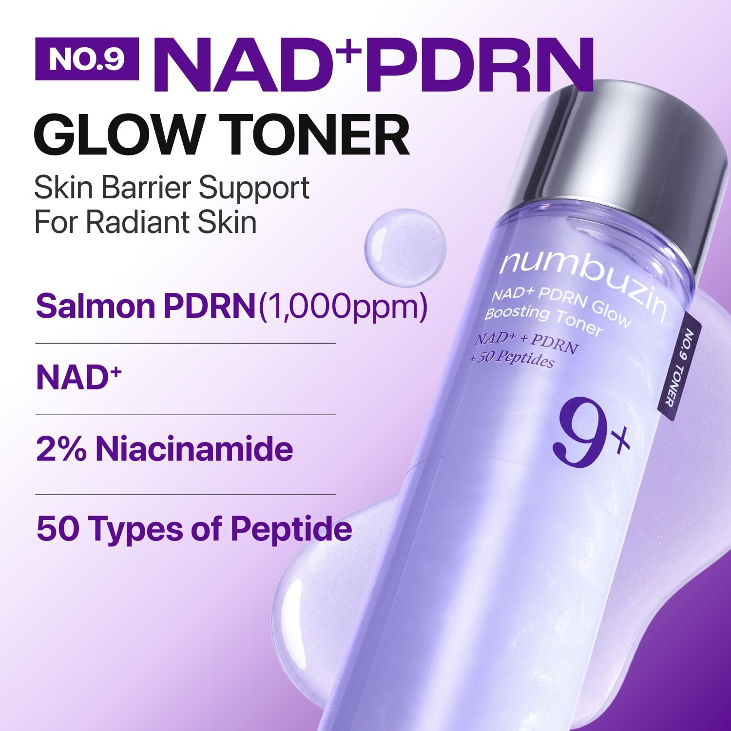 Numbuzin No. 9 NAD+ PDRN Glow Boosting Toner