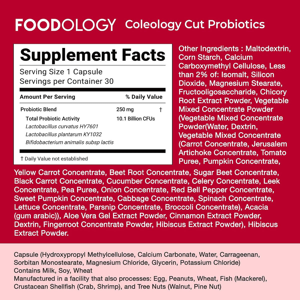 Foodology Coleology Cut Probiotics