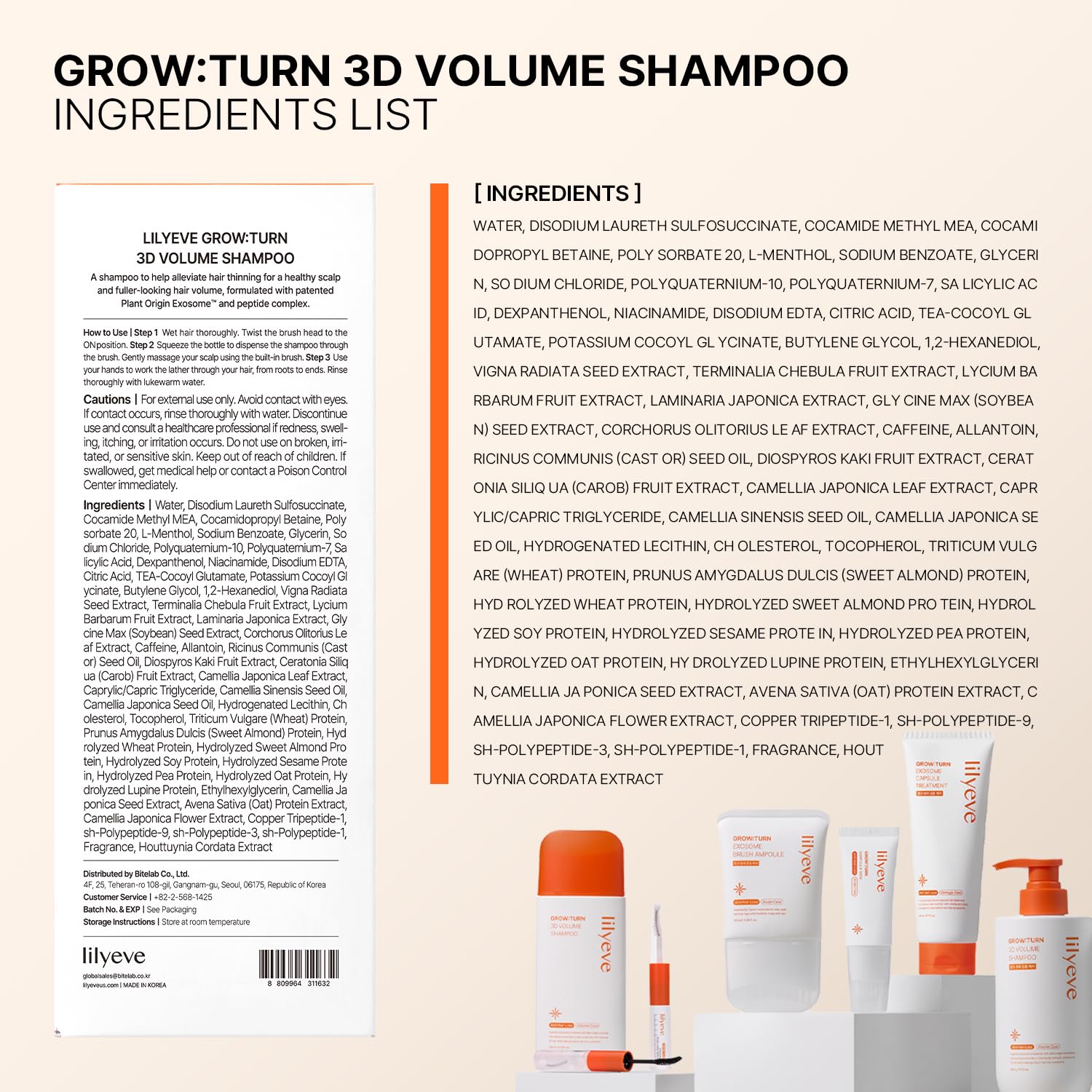 Lilyeve Grow Turn Exosome 3D Volume Brush Shampoo