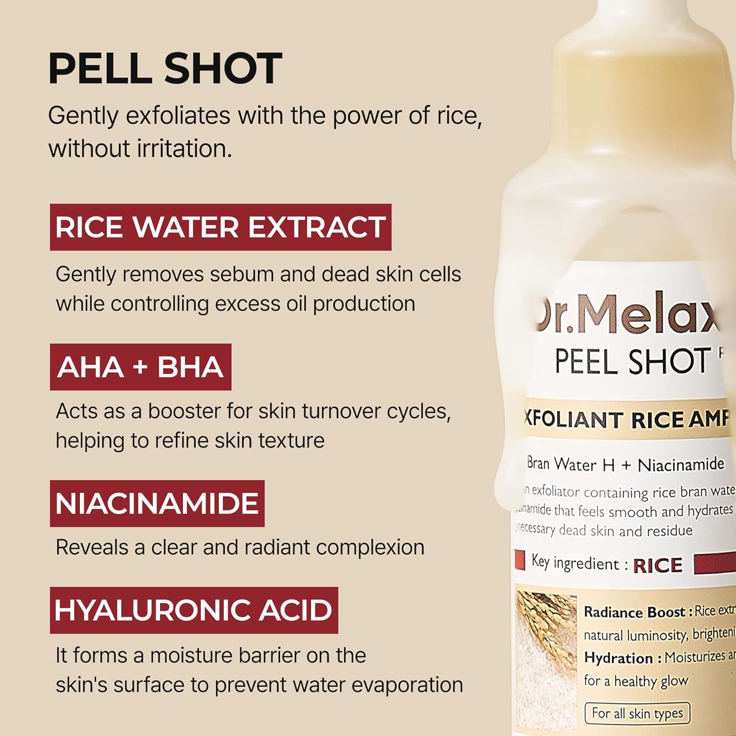 [Damage Box] Dr. Melaxin Peel Shot Exfoliant Rice Ampoule