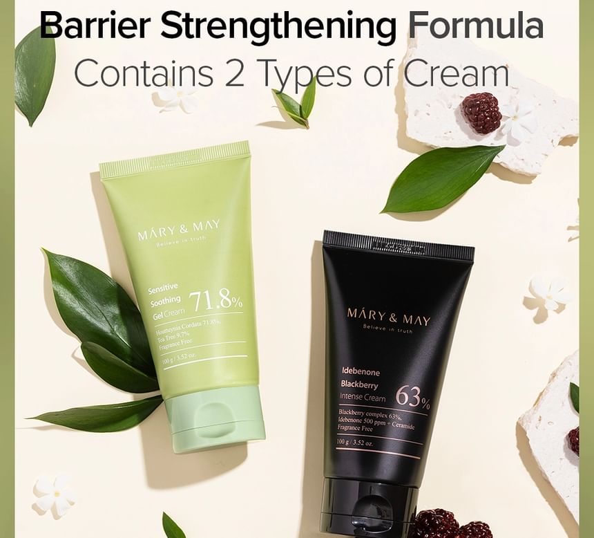 Mary &amp; May Soothing Gel Cream + Idebenone Blackberry Cream Duo Set